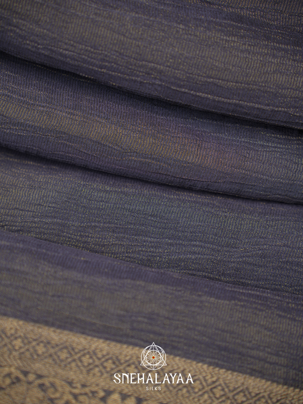 Grey Crushed Saree