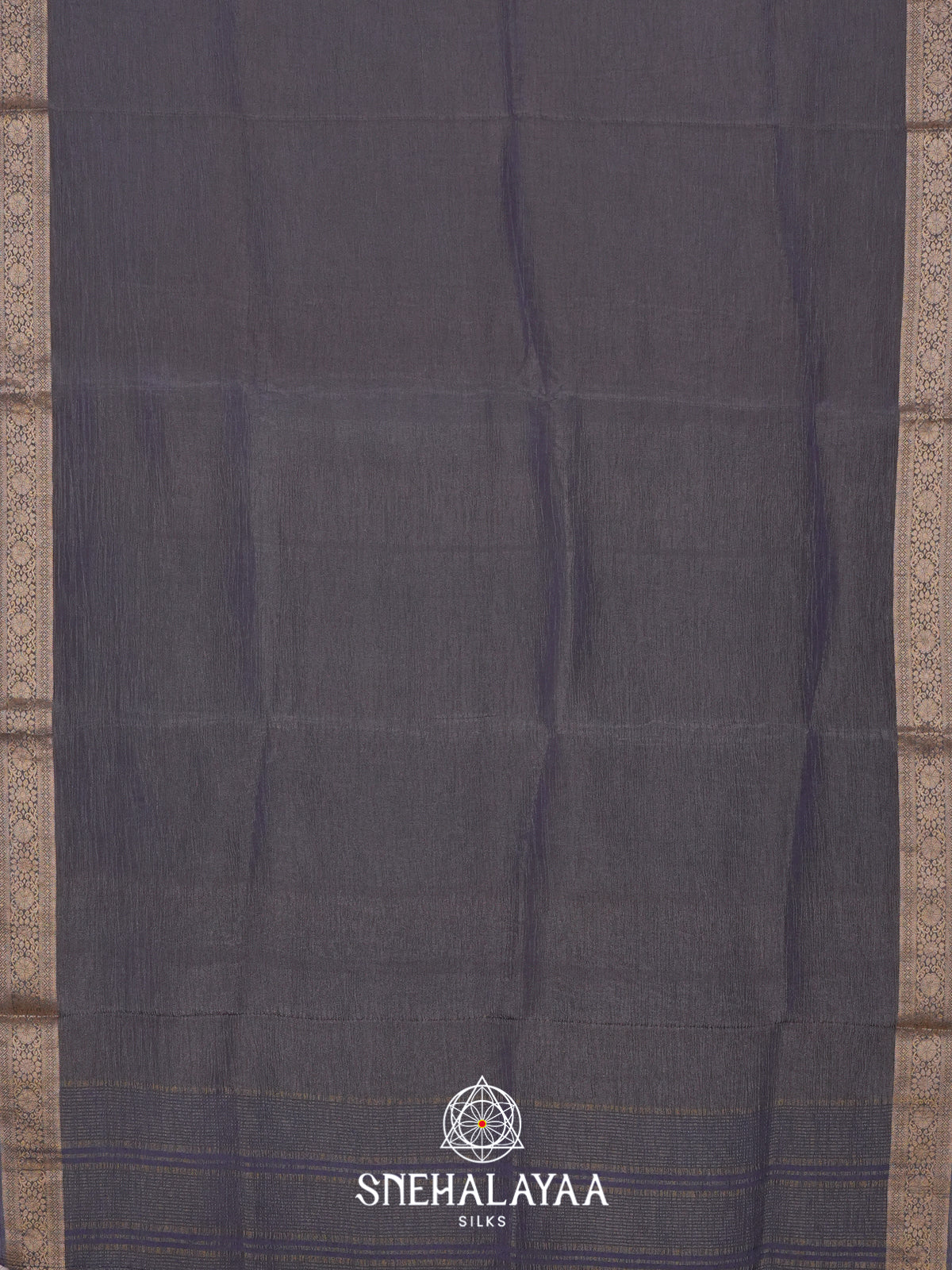 Grey Crushed Saree
