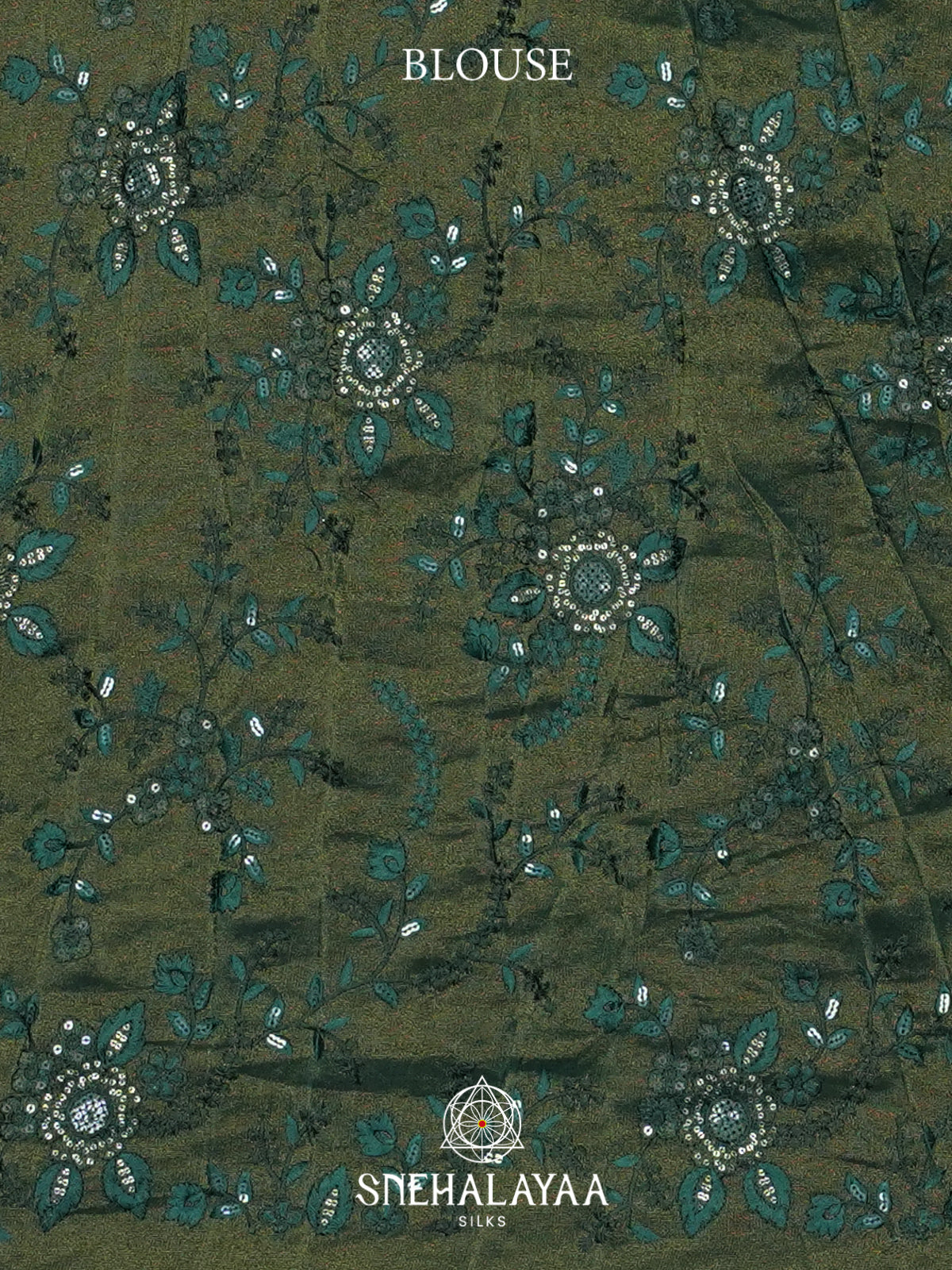 Green Crushed Saree