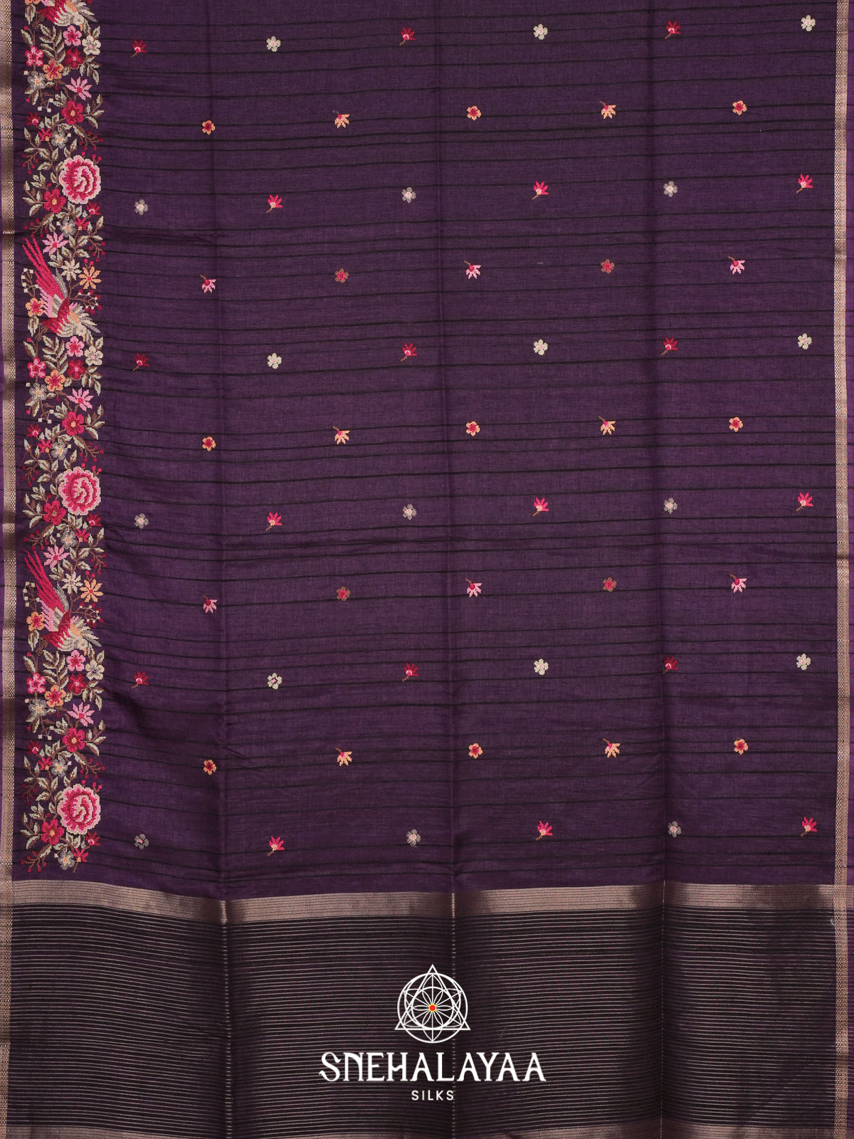 Purple  Tussar Saree