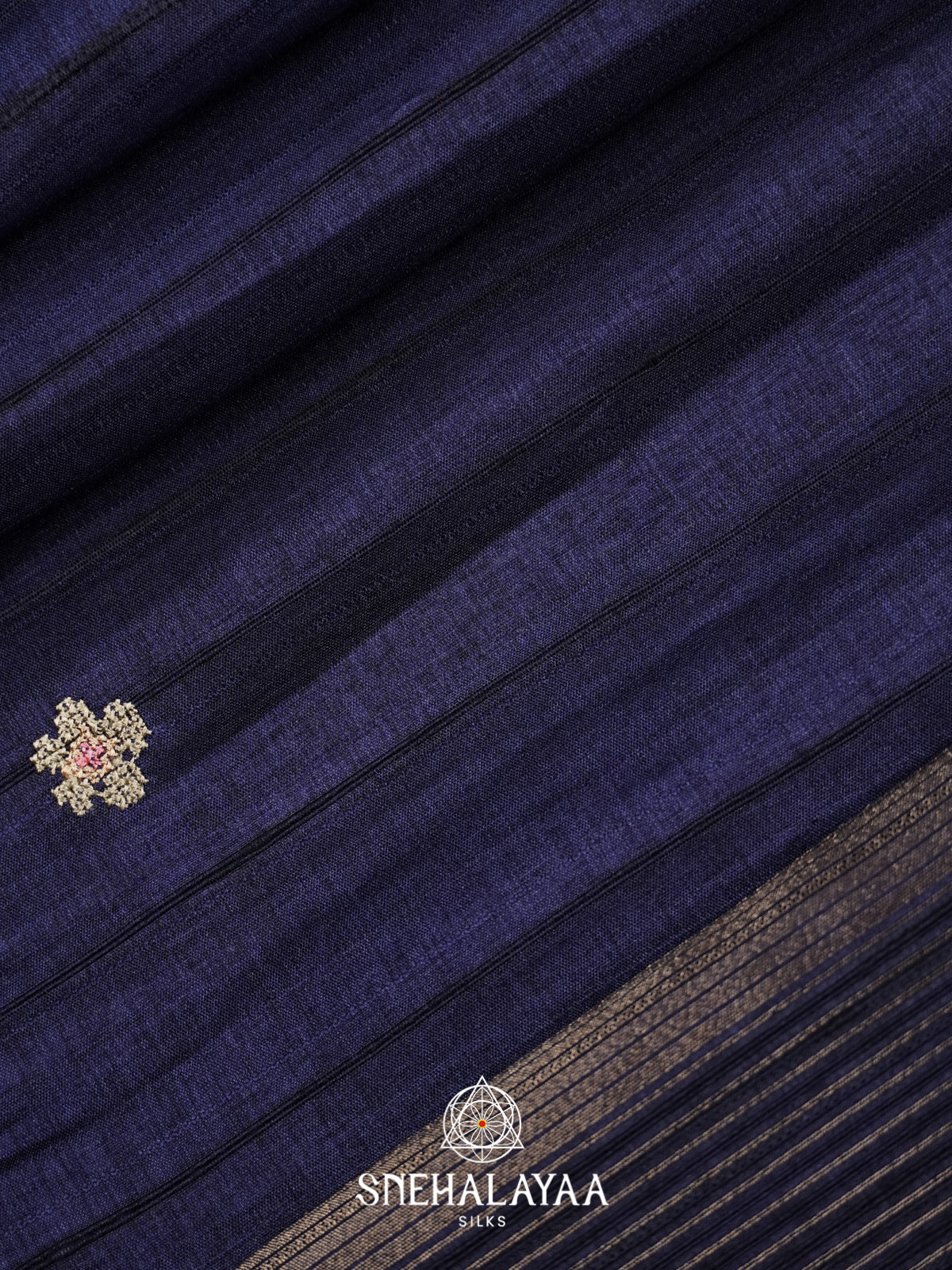 Blue  Tussar Saree