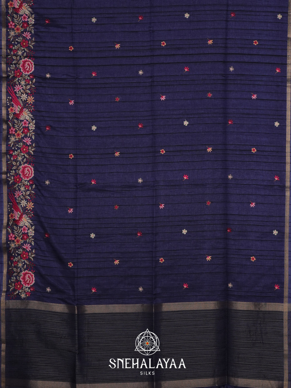 Blue  Tussar Saree