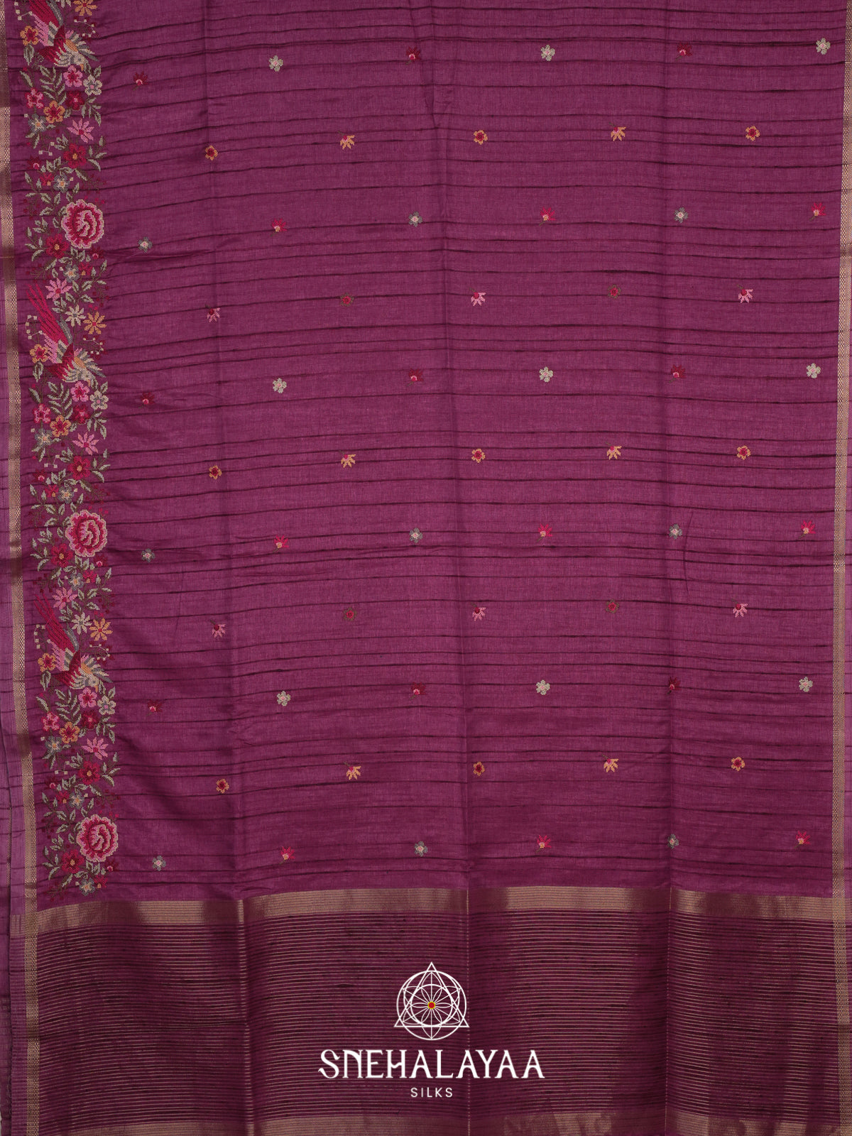 Magenta  Tussar Saree