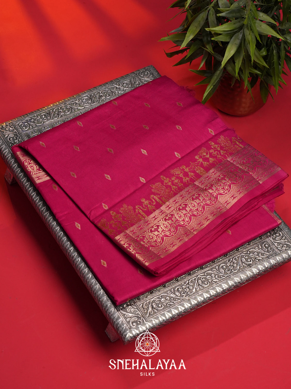 Pink Raw Silk Saree
