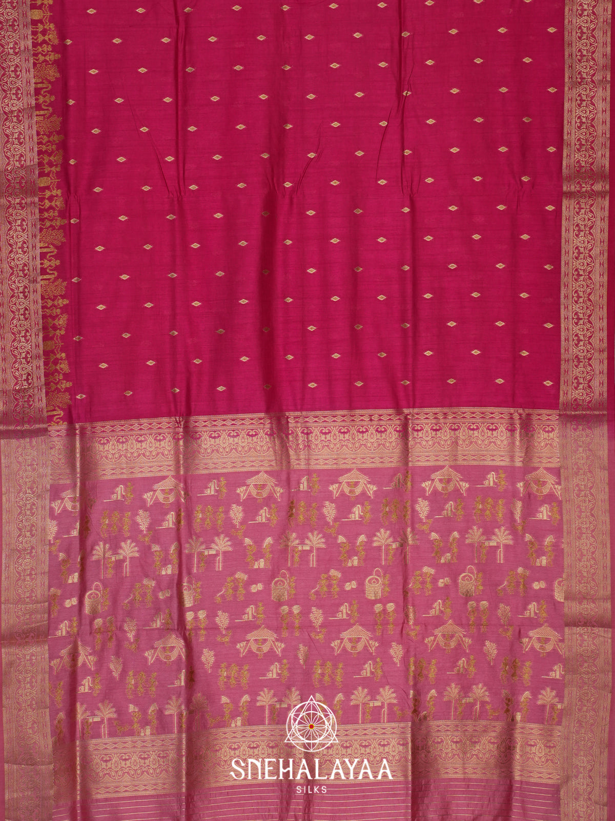 Pink Raw Silk Saree