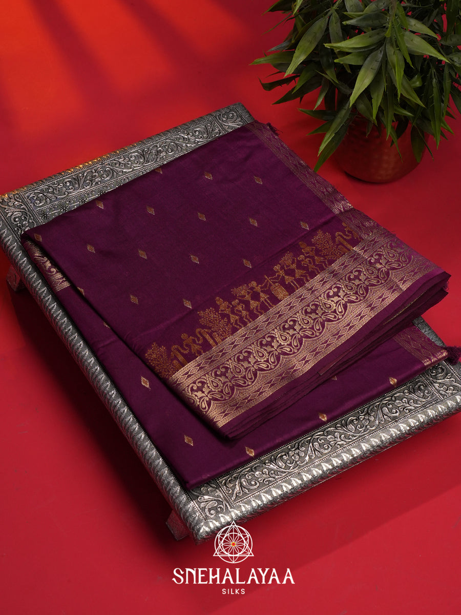 Purple Raw Silk Saree