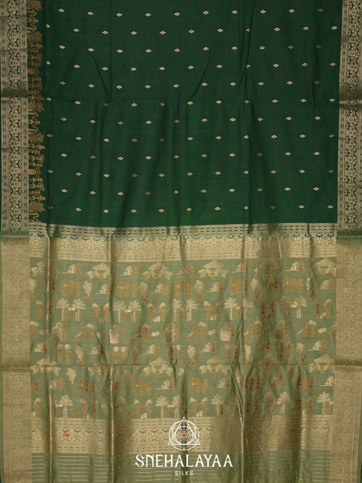 Green Raw Silk Saree
