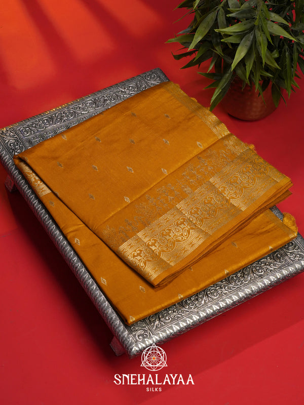 Yellow Raw Silk Saree