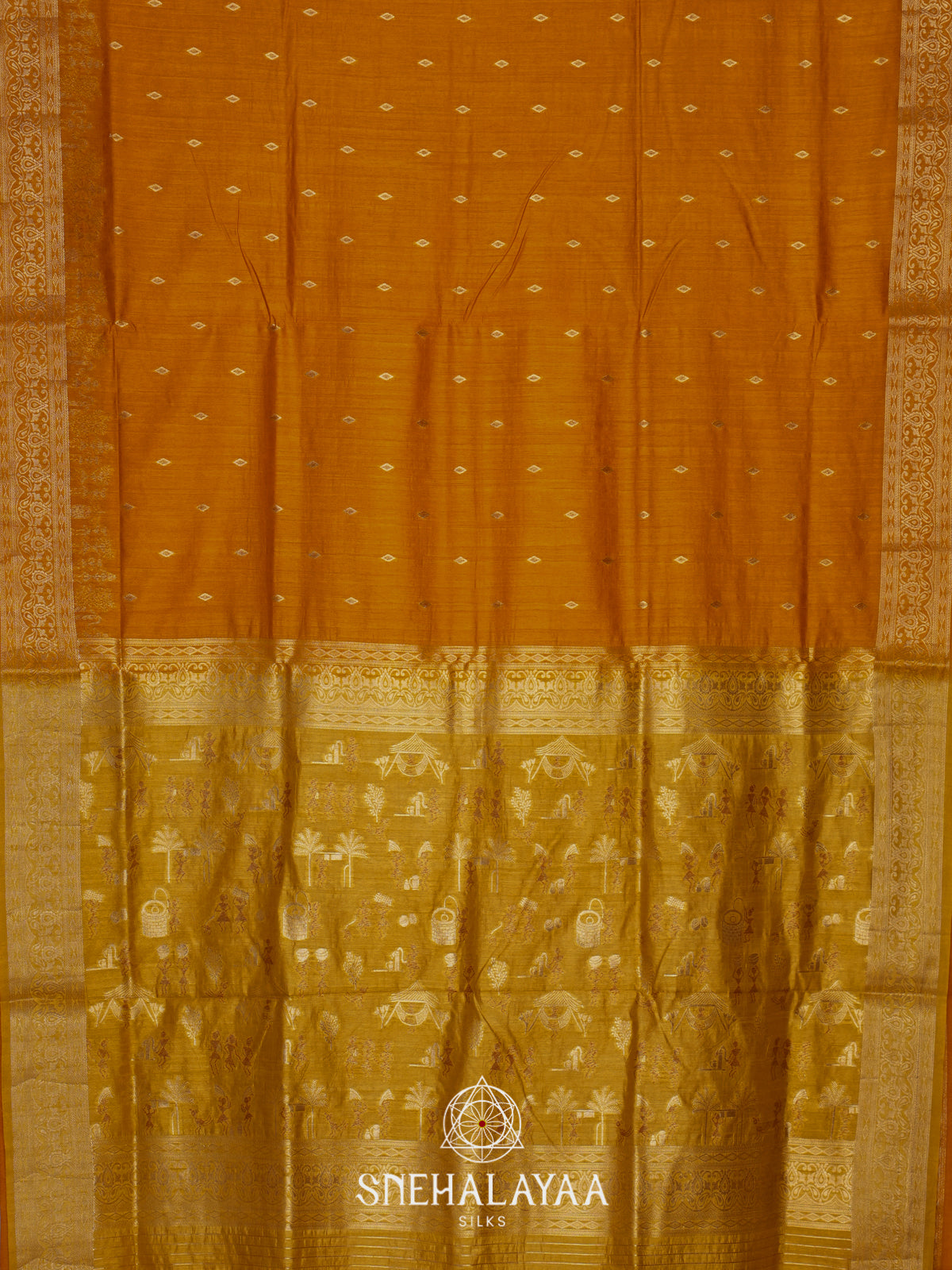 Yellow Raw Silk Saree