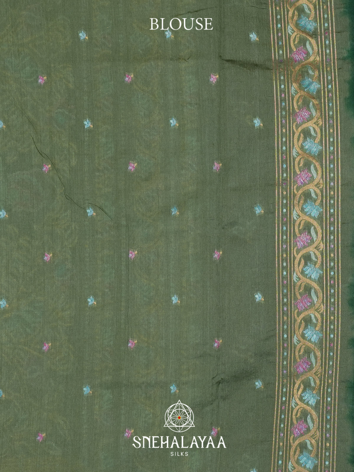 Bottle Green Raw Silk Saree
