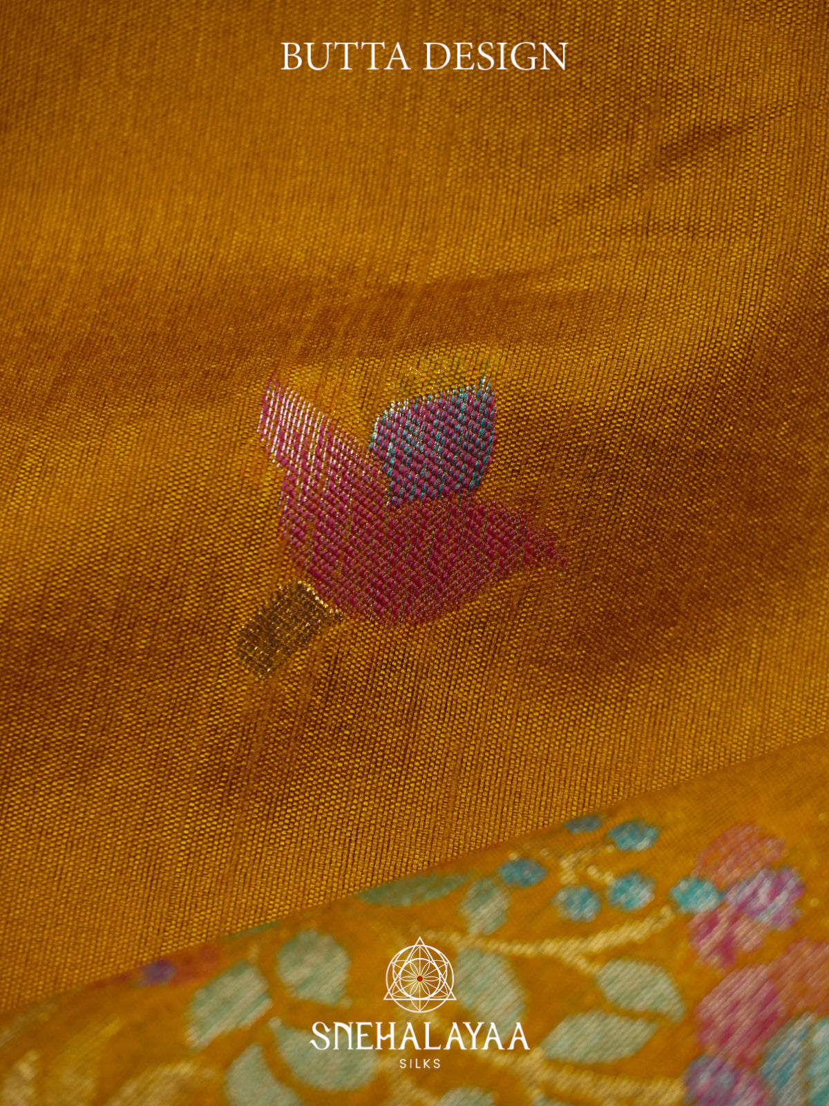 Mustard Yellow Raw Silk Saree