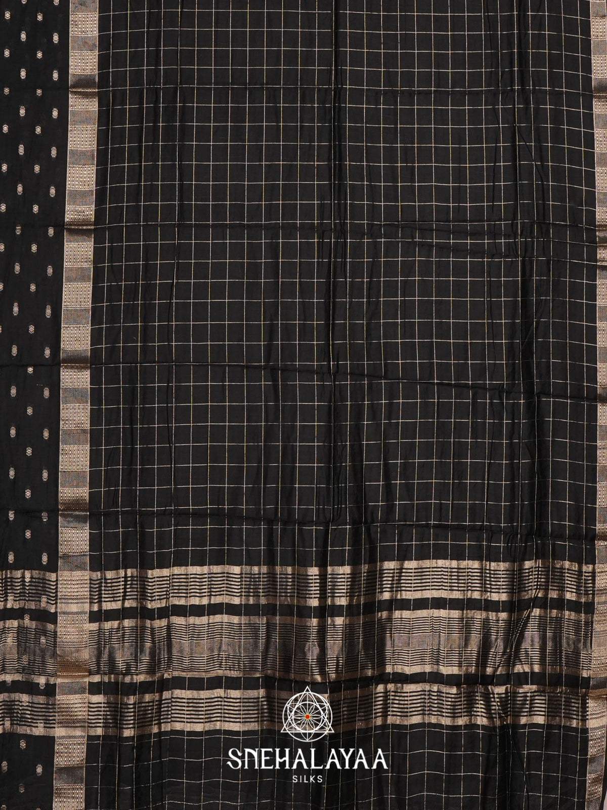 Black Chanderi Saree