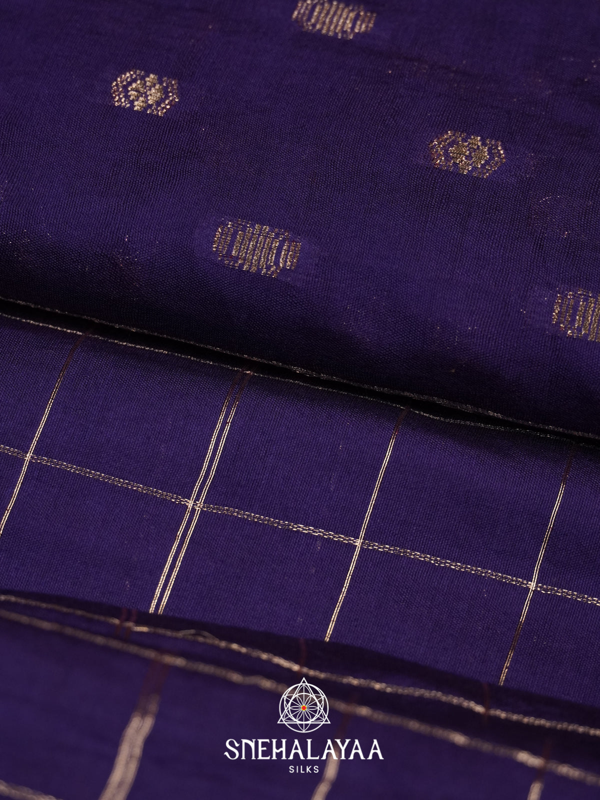 Navy Blue  Chanderi Saree