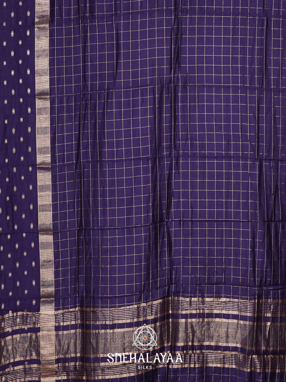 Navy Blue  Chanderi Saree
