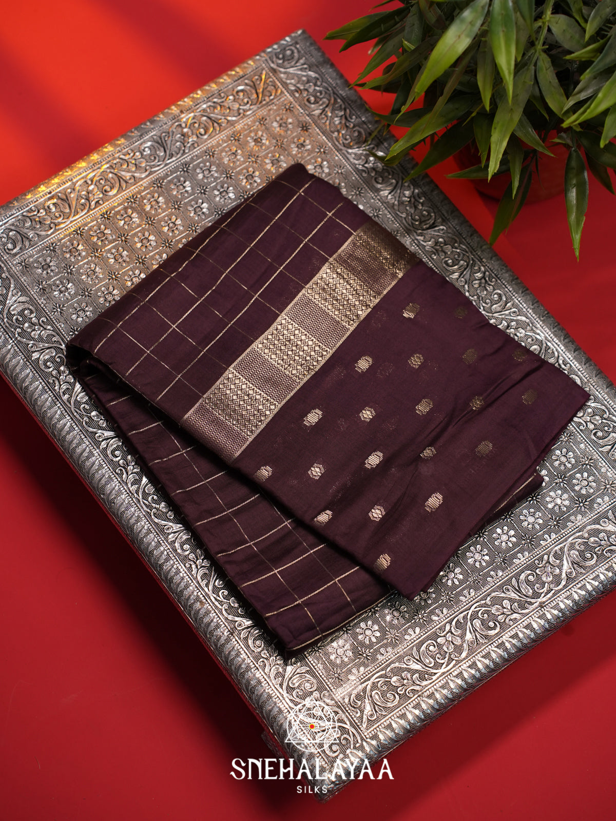 Wine  Chanderi Saree