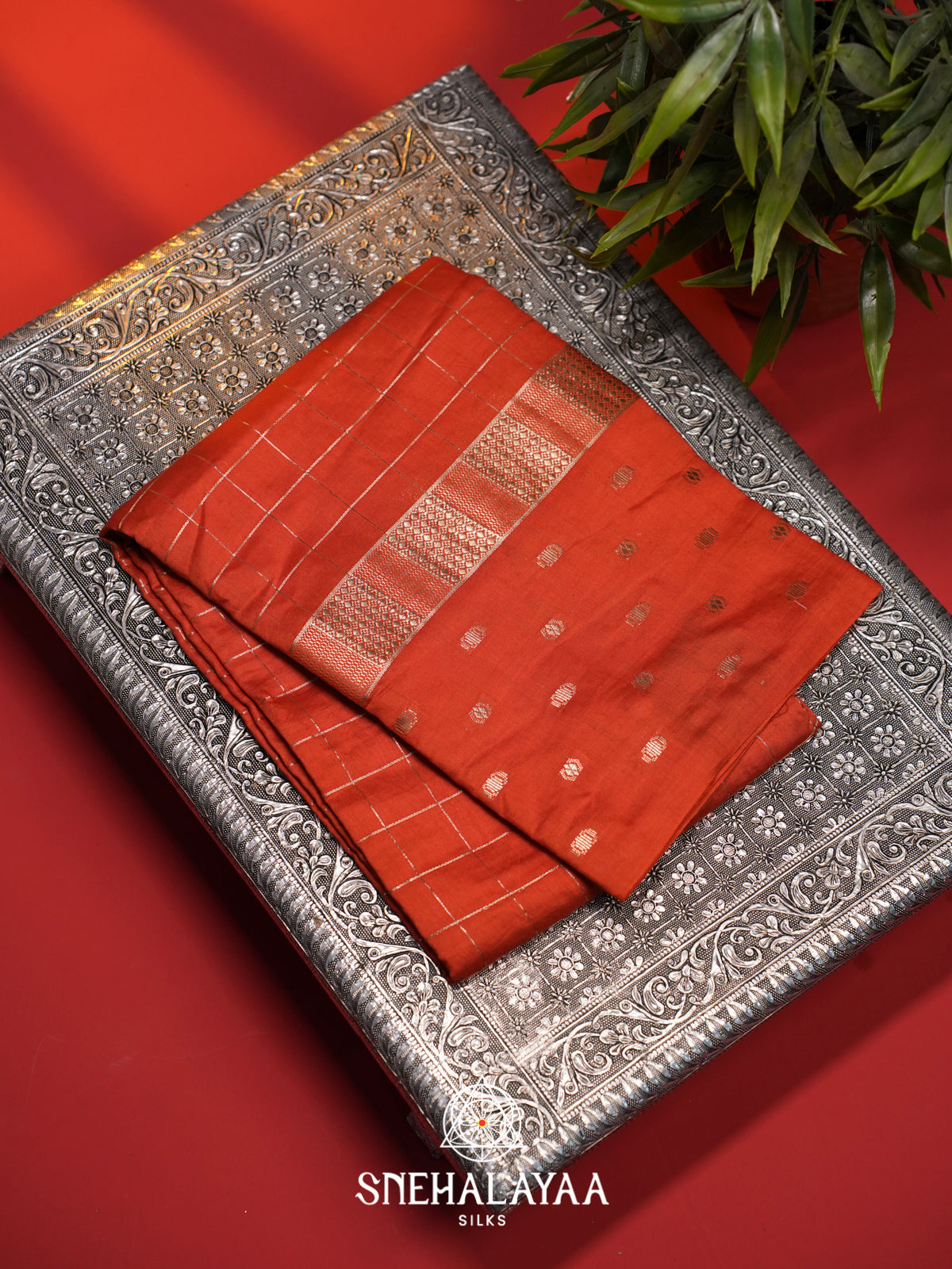 Orange Chanderi Saree