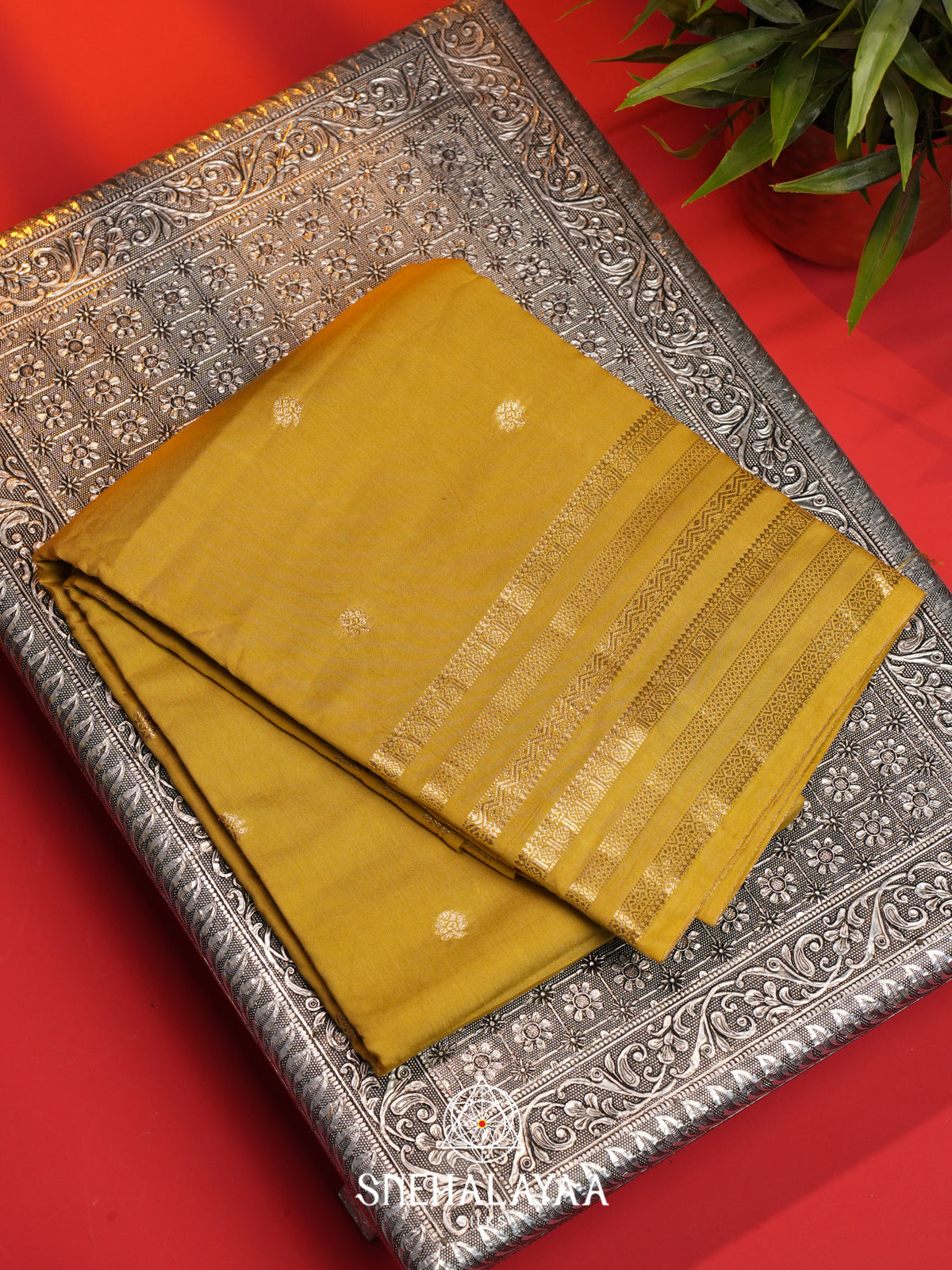 Yellow Chanderi Saree