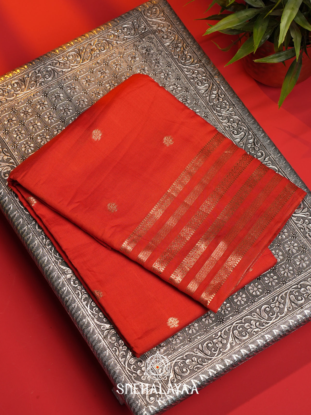 Red Chanderi Saree