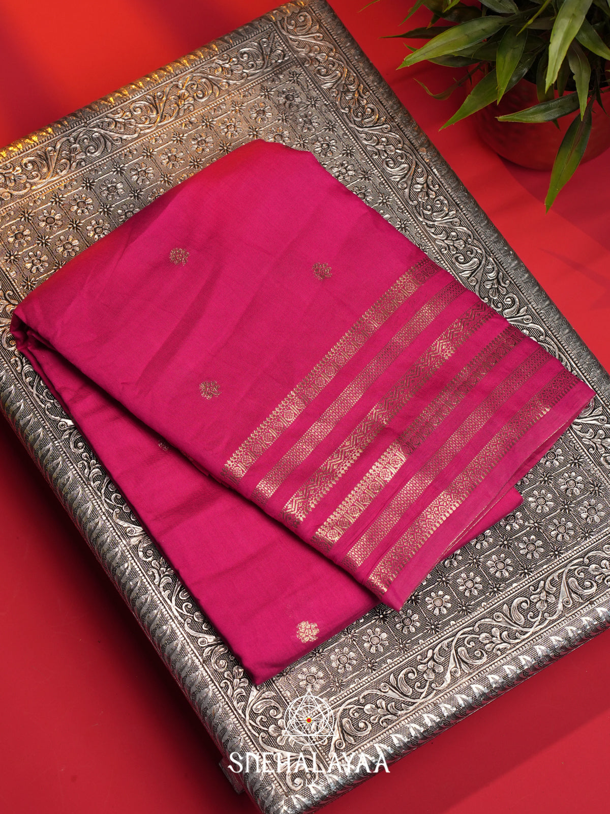 Pink Chanderi Saree
