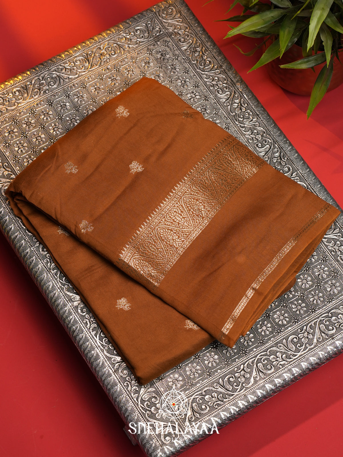 Brown Chanderi Saree