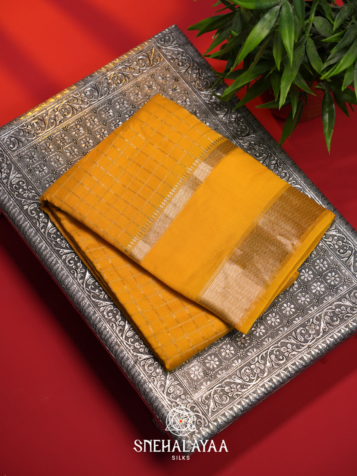 Yellow Chanderi Saree