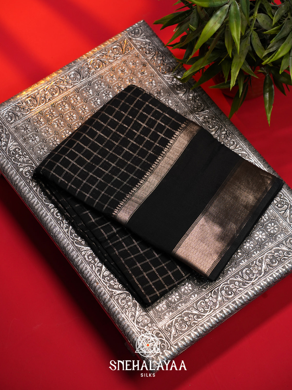 Black  Chanderi Saree