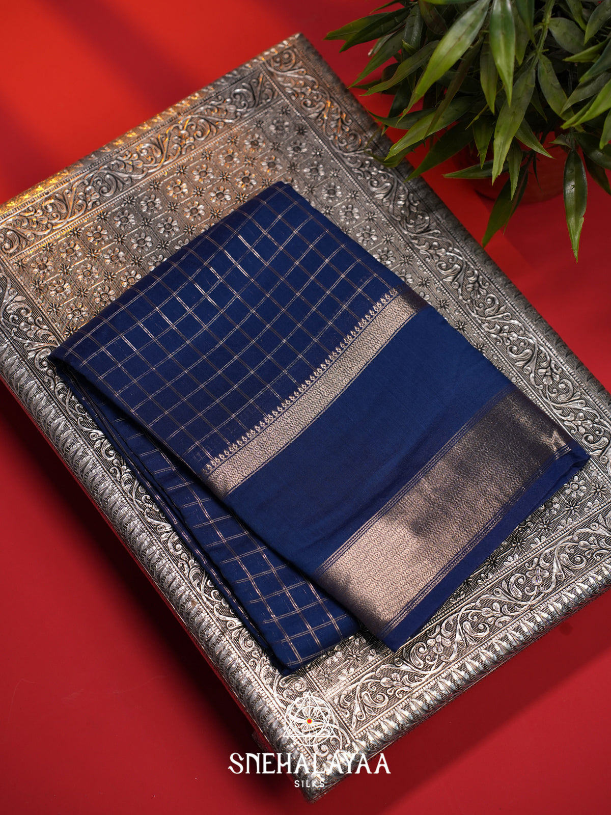 Blue Chanderi Saree