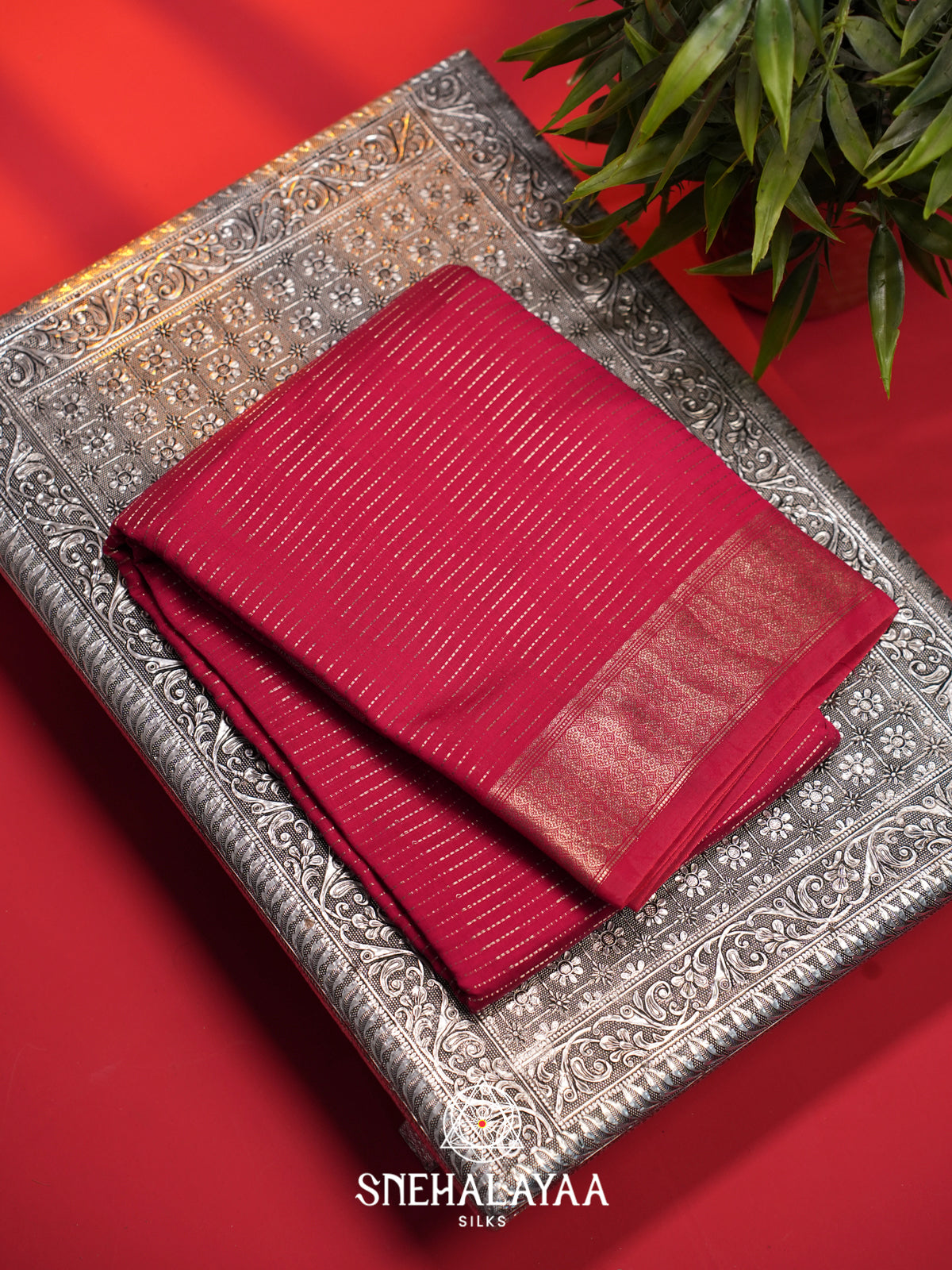 Rani Pink Chanderi Saree