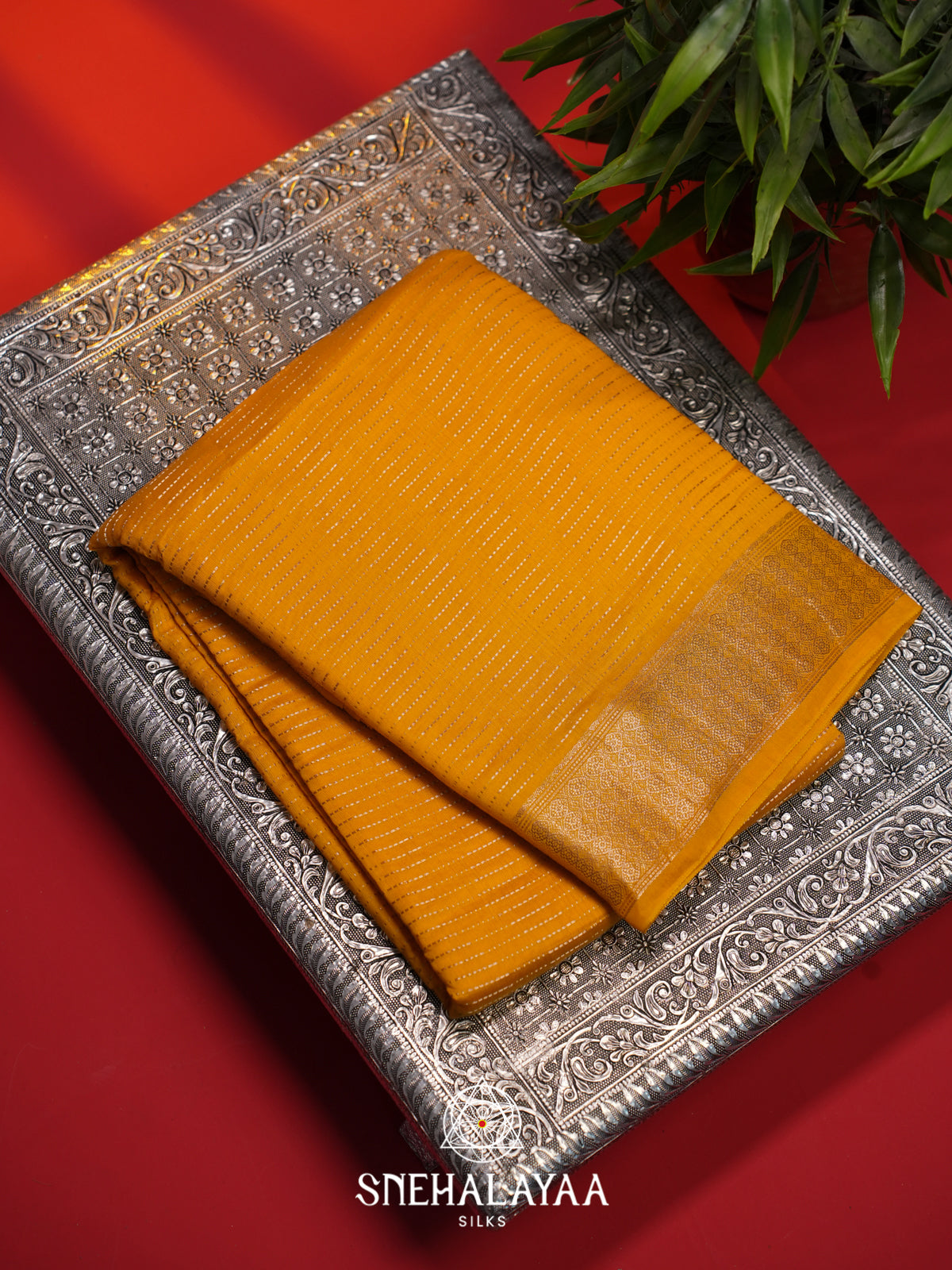 Yellow Chanderi Saree