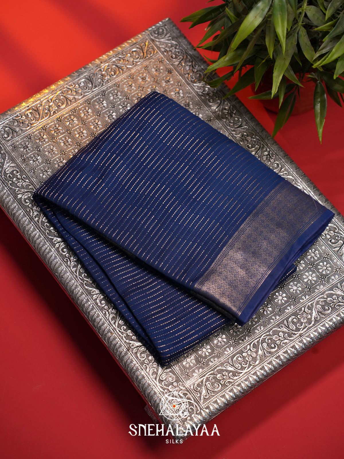 Blue Chanderi Saree