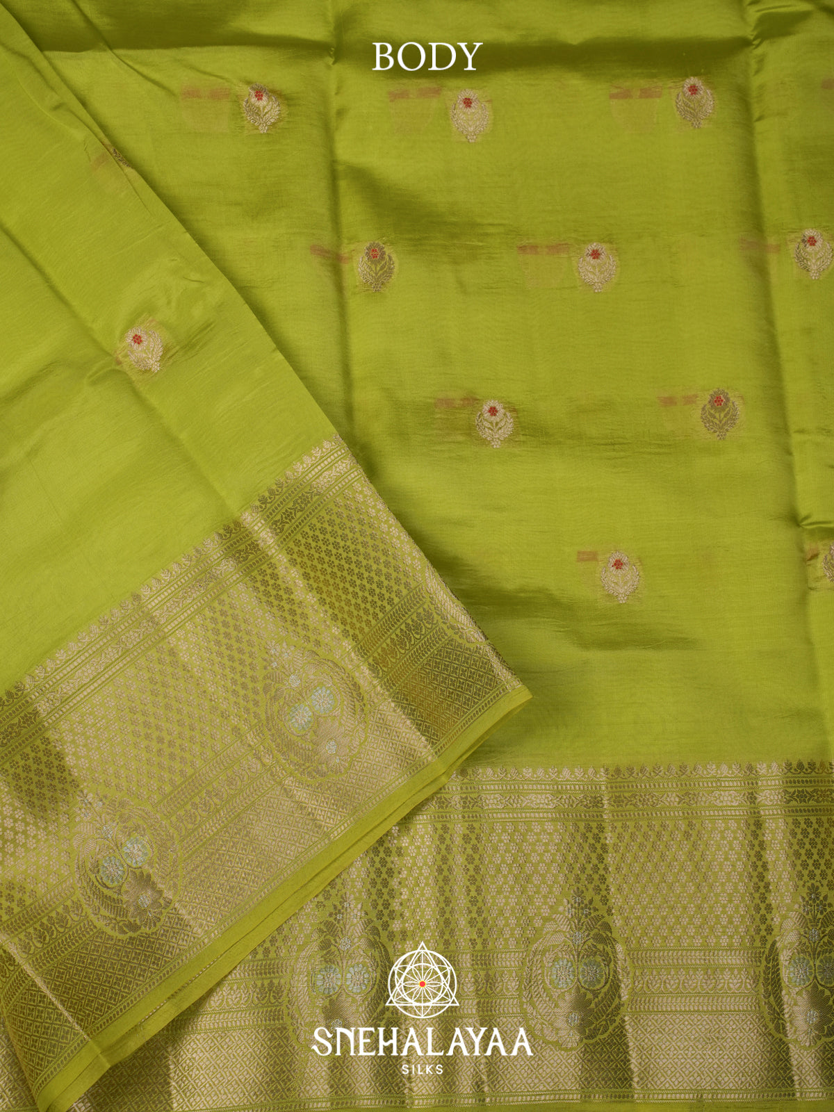 Mehendi Green  Dupion Silk Saree