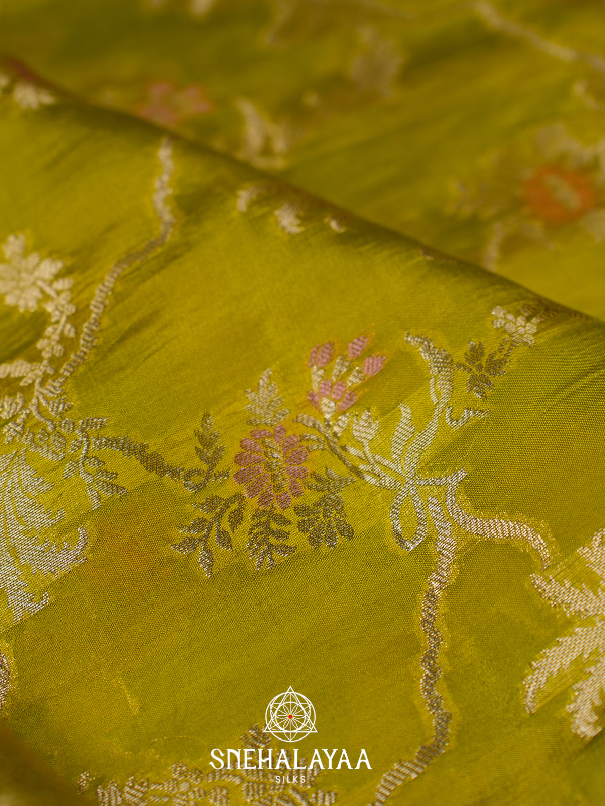 Olive Green  Dupion Silk Saree