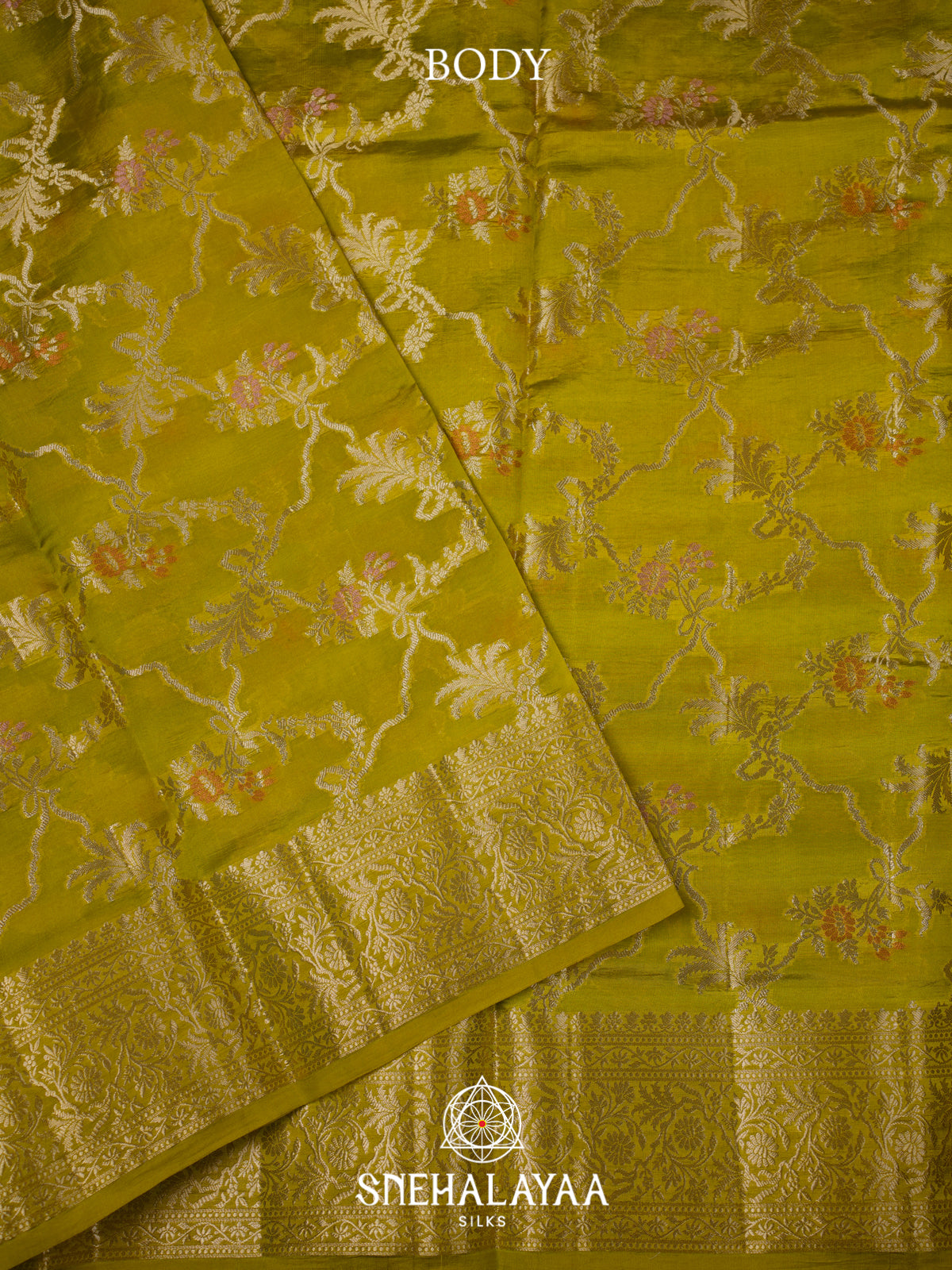 Olive Green  Dupion Silk Saree