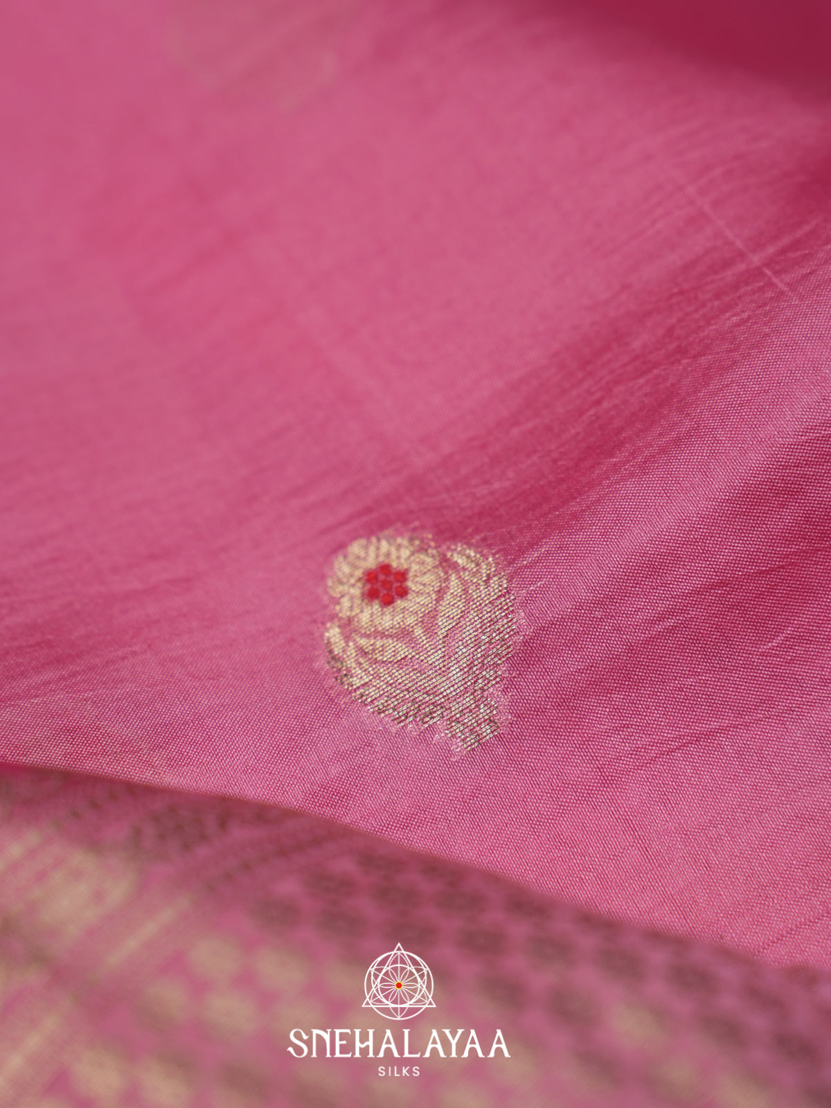 Pink  Dupion Silk Saree