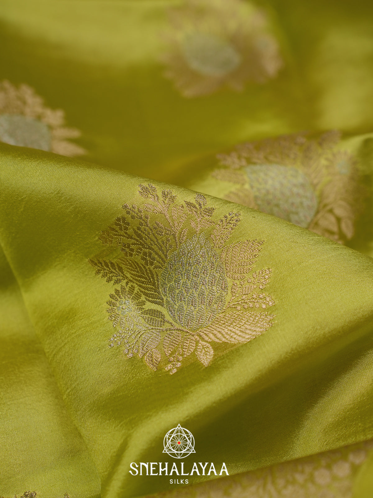 Green  Dupion Silk Saree