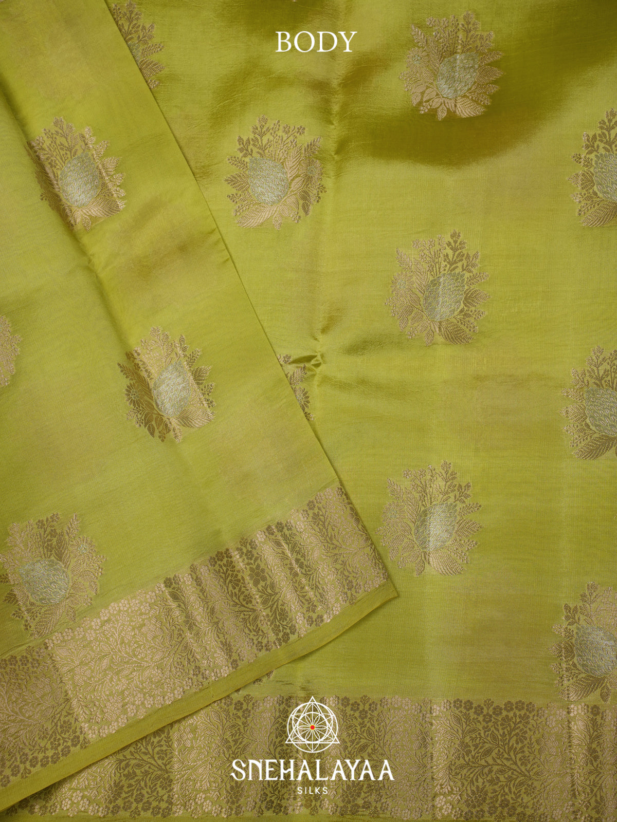 Green  Dupion Silk Saree
