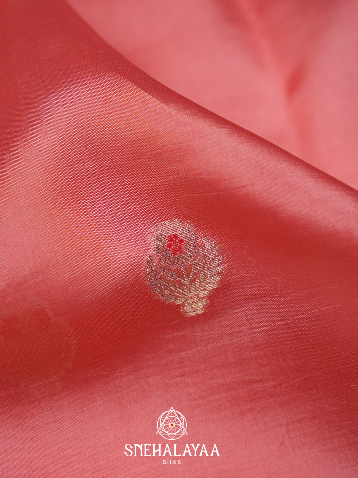 Peach  Dupion Silk Saree