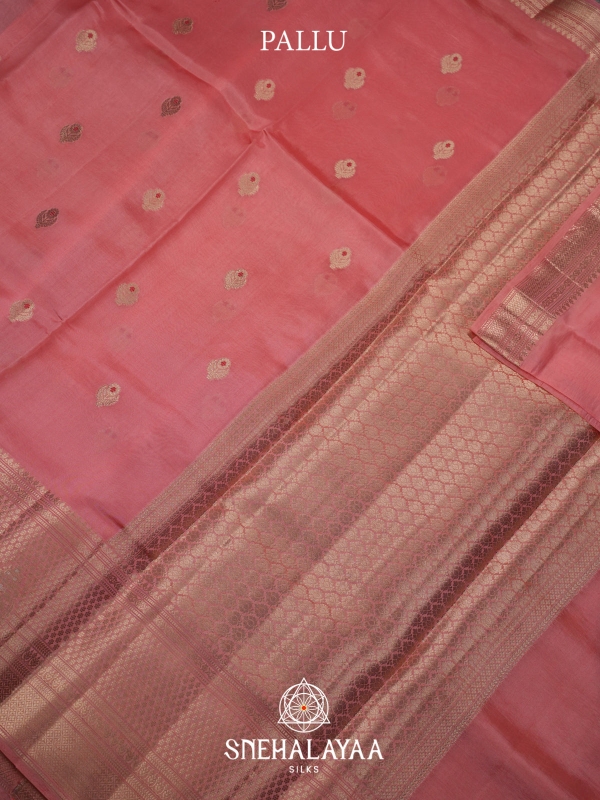 Peach  Dupion Silk Saree