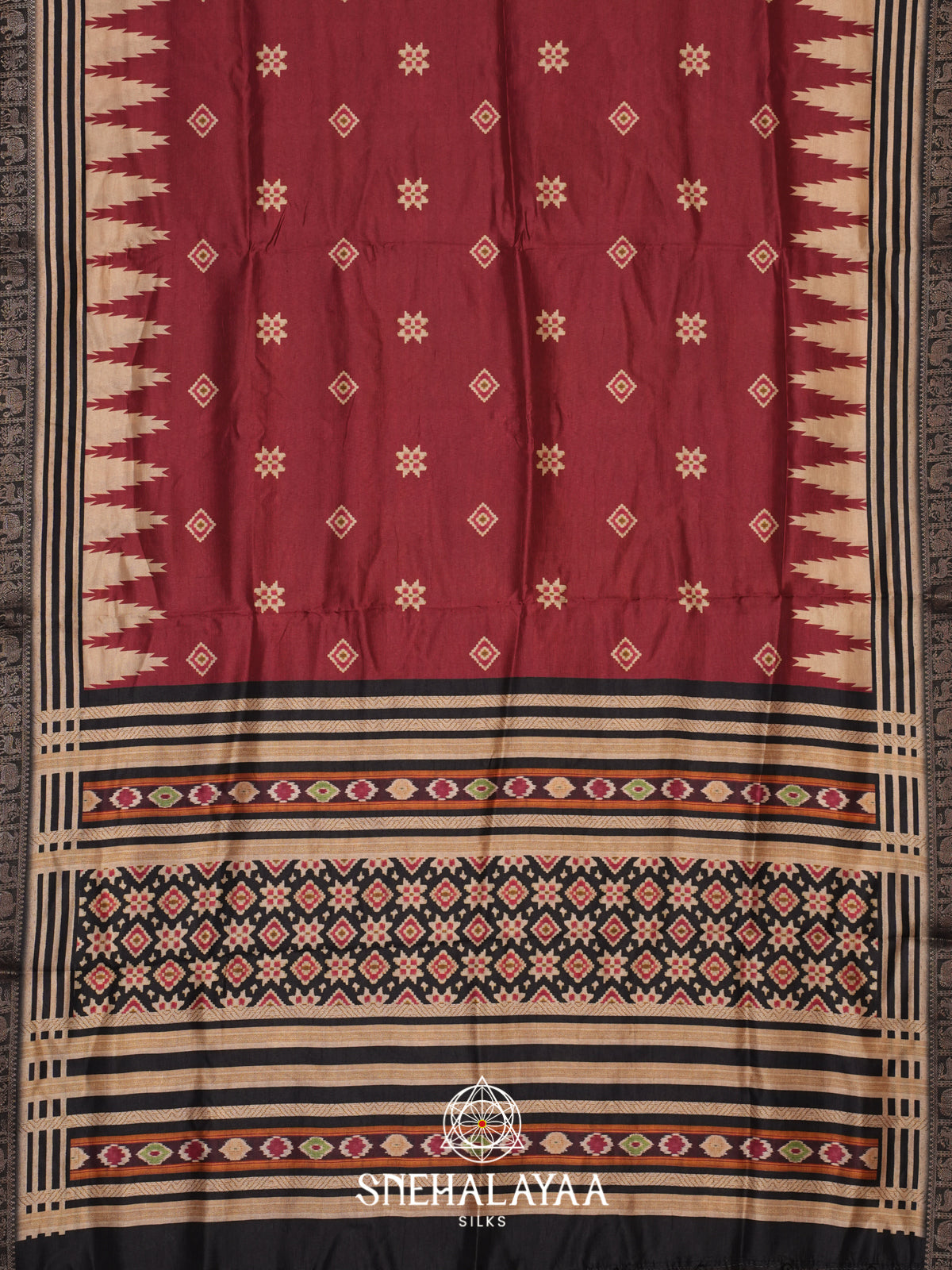 Maroon Dola Saree
