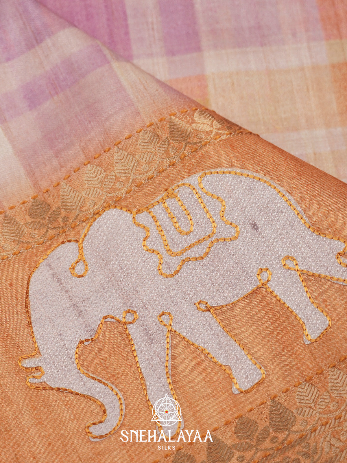 Orange Tussar Saree