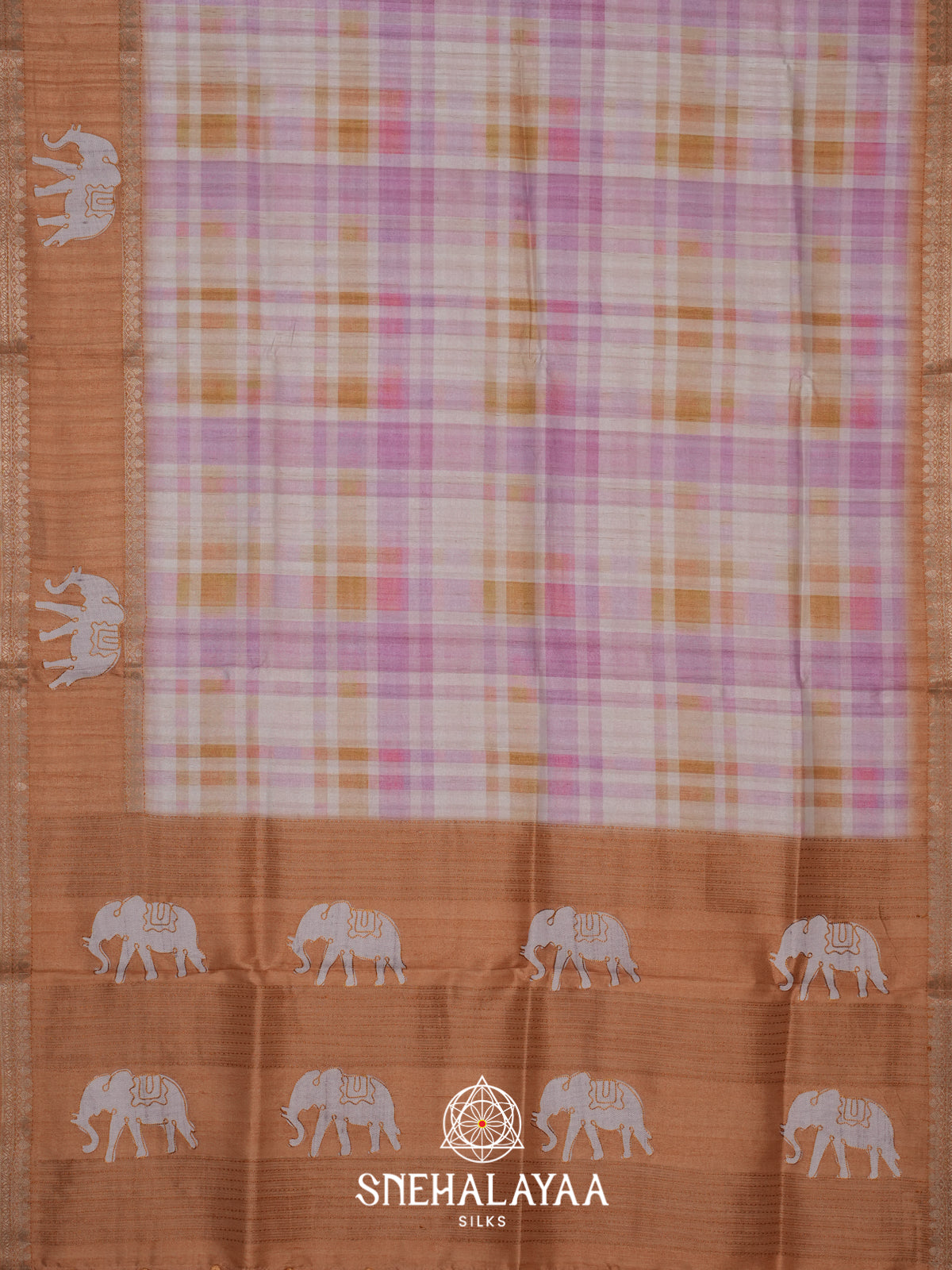 Orange Tussar Saree