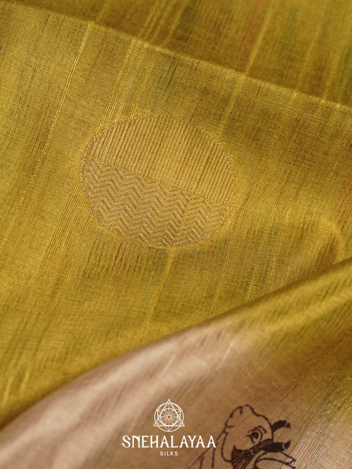 Pear Green Tussar Saree