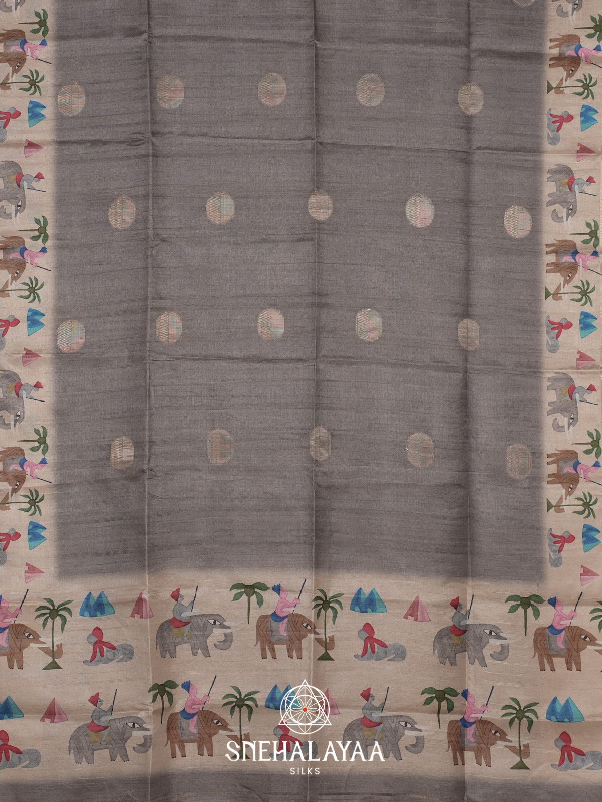 Grey Tussar Saree