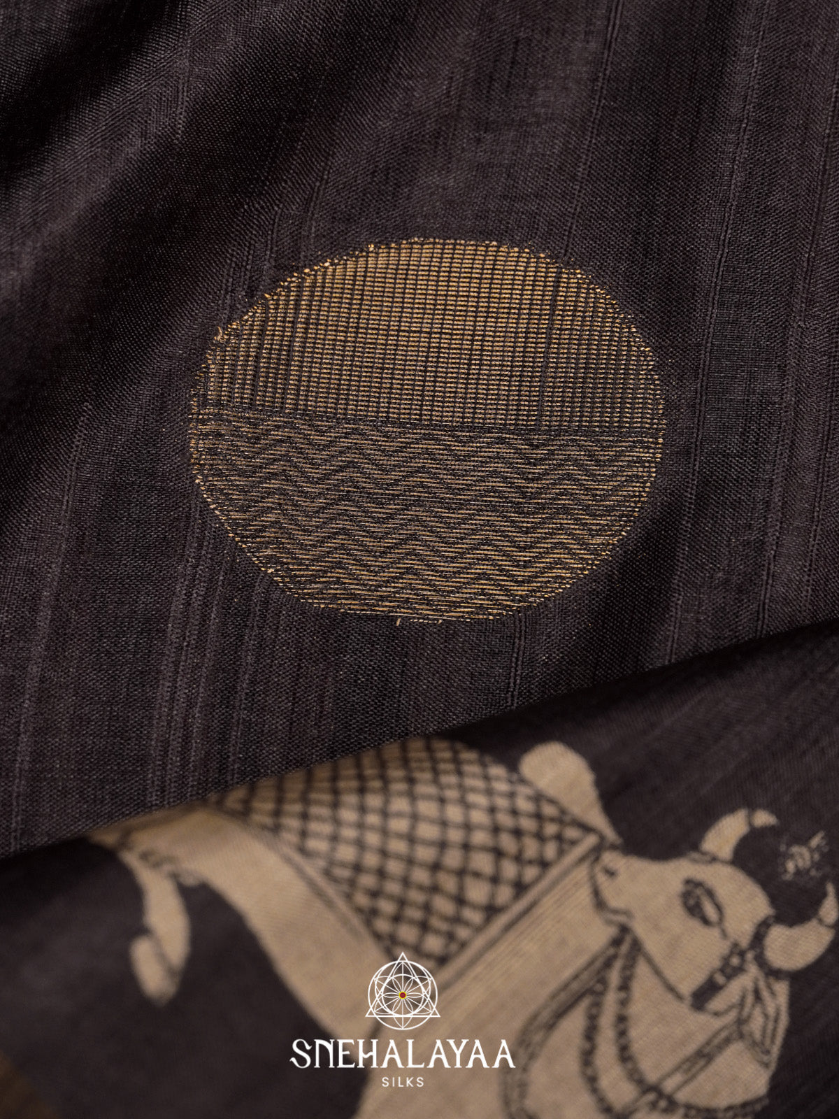 Black Tussar Saree
