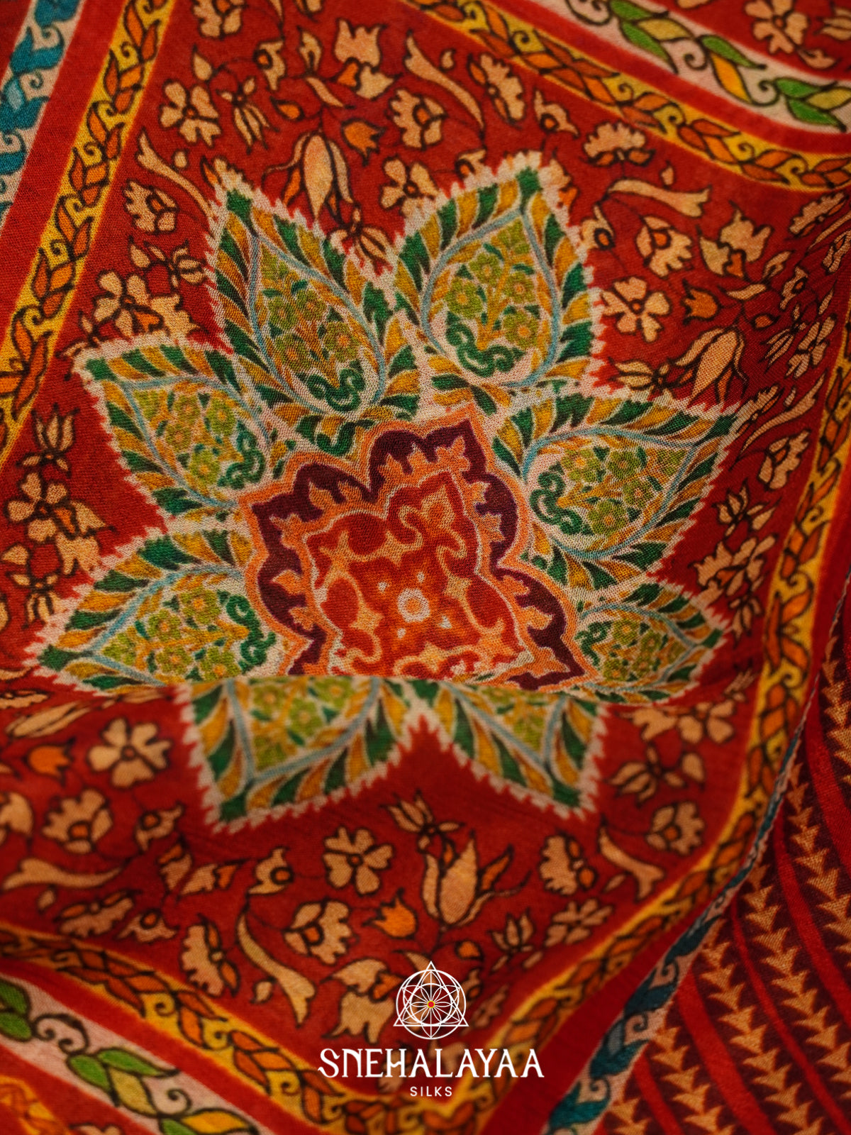 Red Semi Crepe Silk Saree