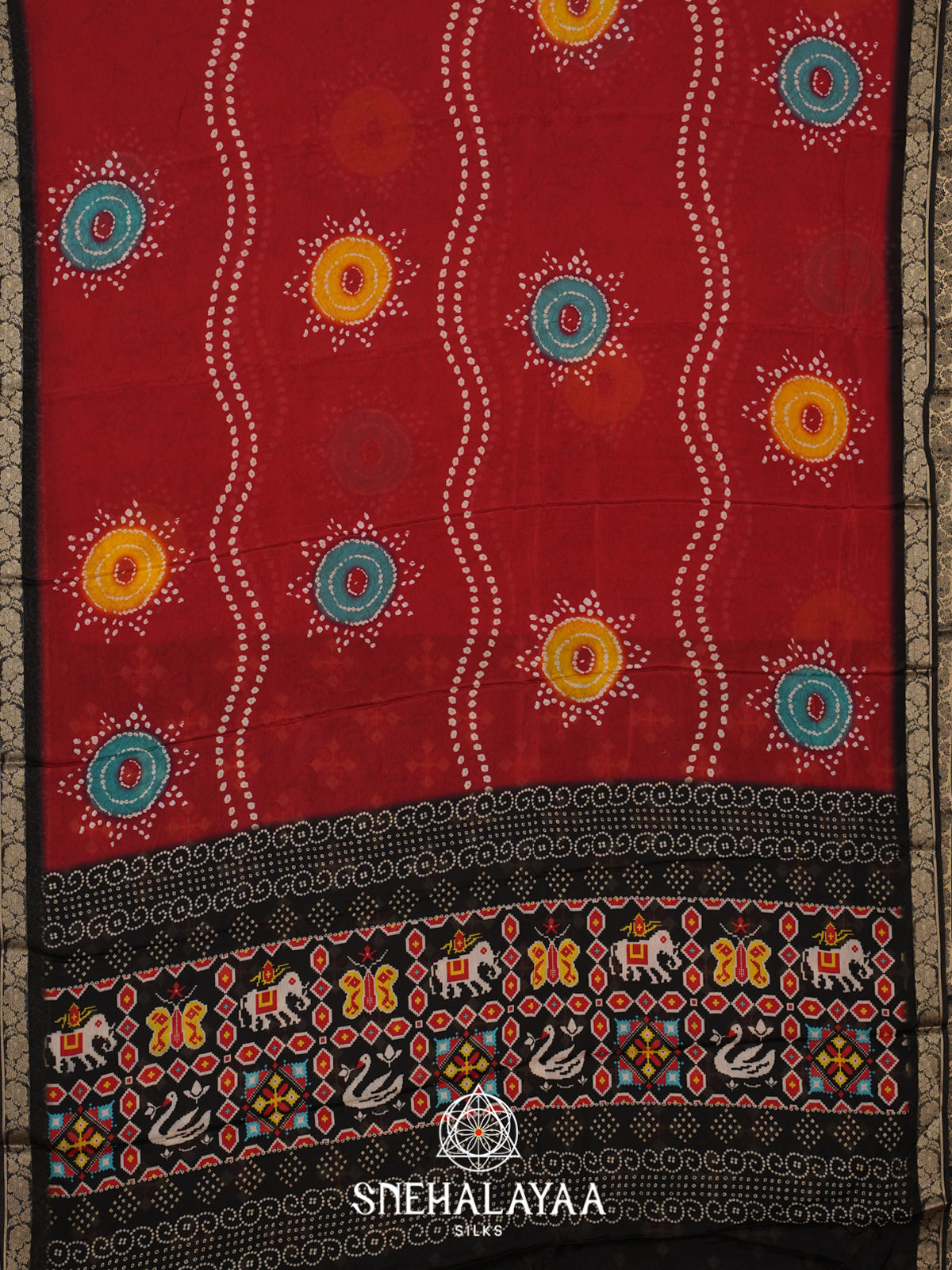 Red Semi Crepe Silk Saree