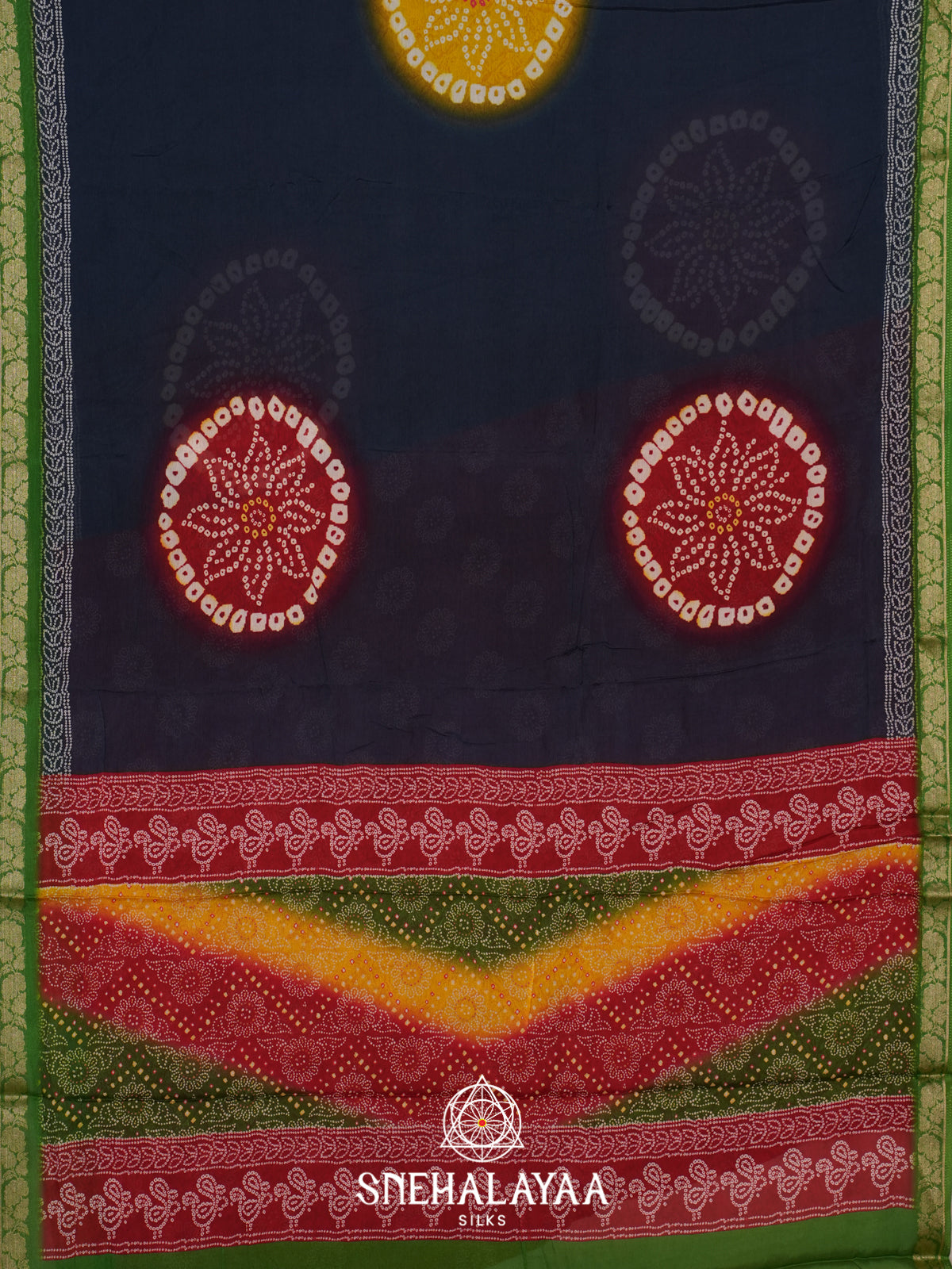 Navy Blue Semi Crepe Silk Saree
