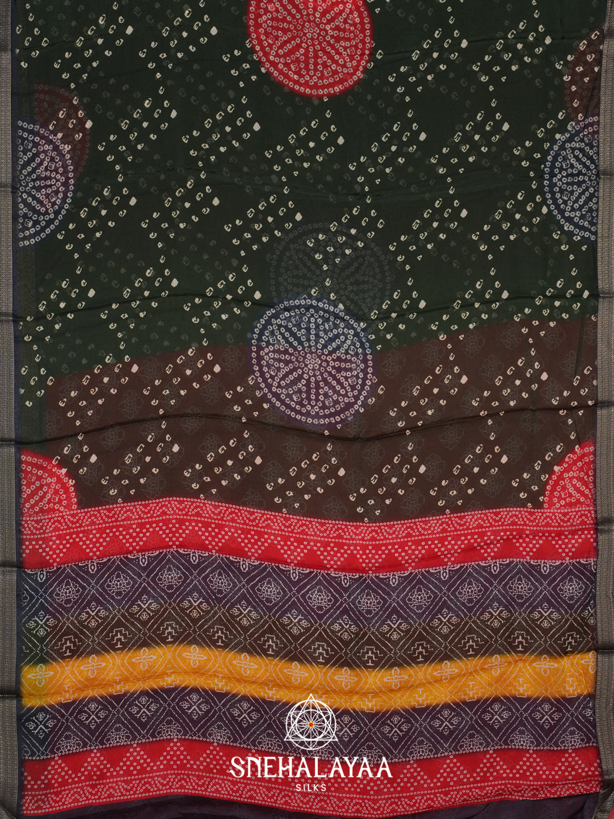 Black Semi Crepe Silk Saree
