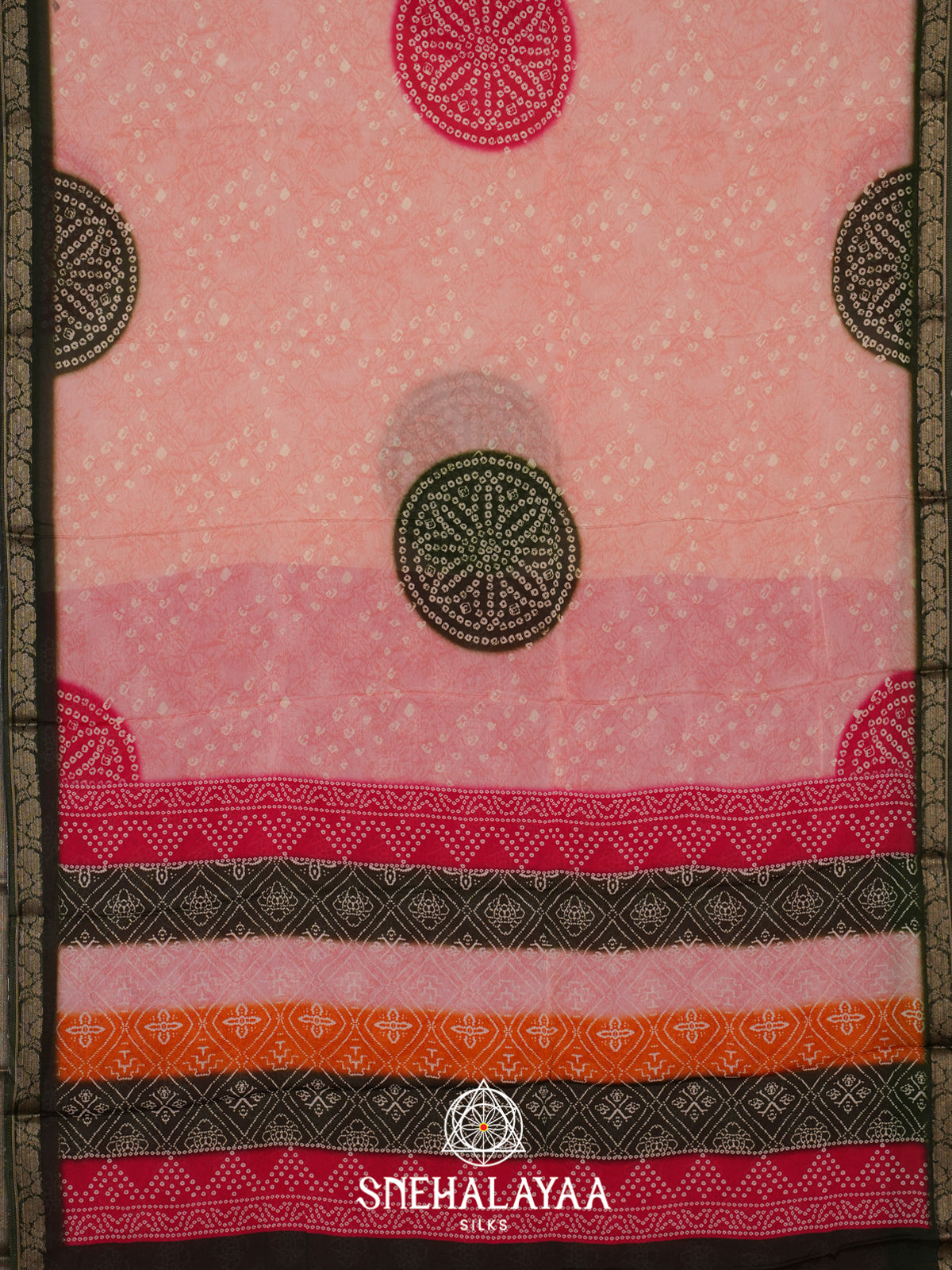 Peach Semi Crepe Silk Saree