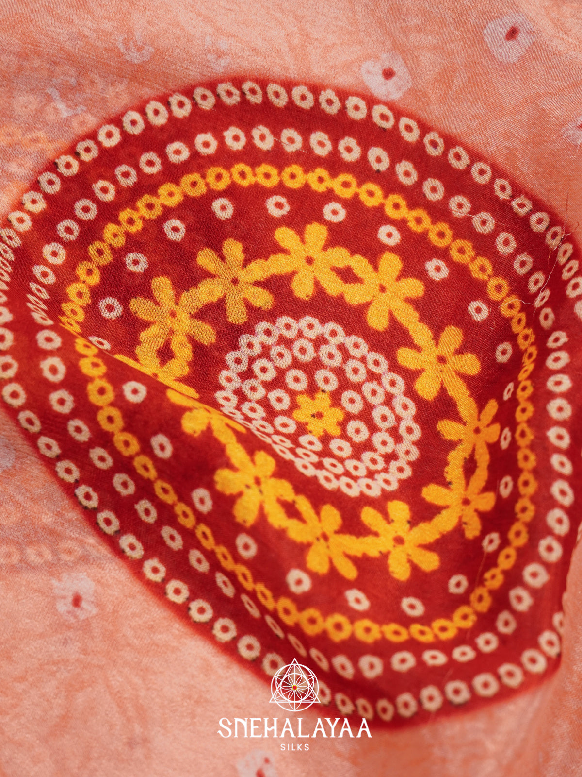 Peach Semi Crepe Silk Saree